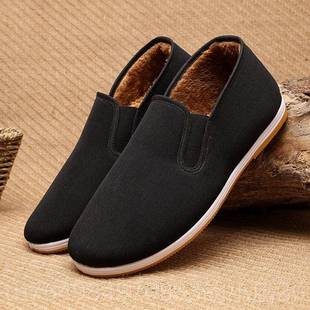 老北京布加绒保暖冬季 棉超板鞋 中老鞋 正品 爸爸鞋 男士 年鞋 防滑 大码