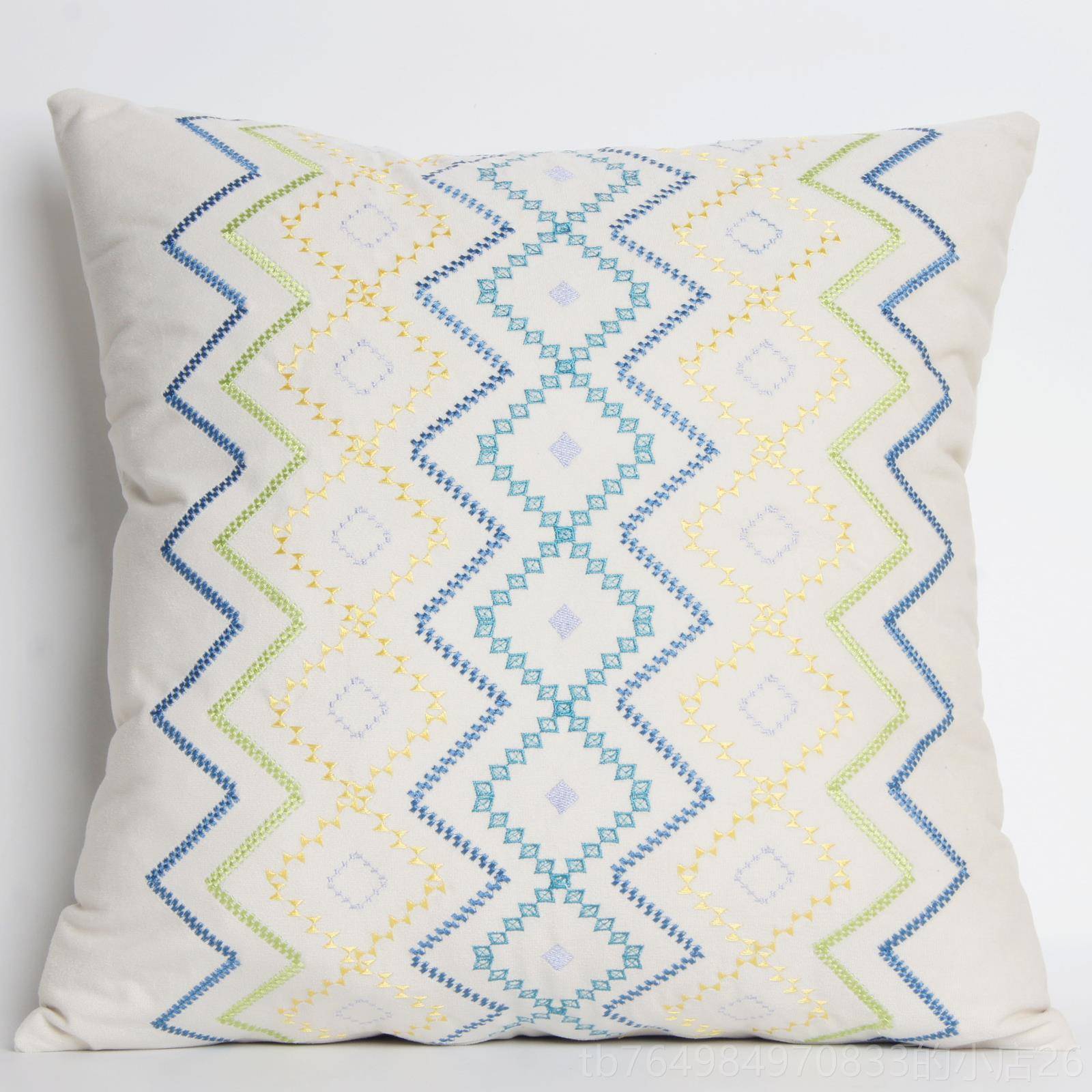 正品美式华纯棉刺绣抱枕沙套不含芯正奢方形北欧风垫发抱枕靠客厅