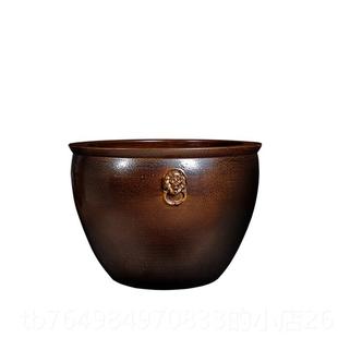 正品覆古景德镇陶缸瓷大缸乌缸睡龟莲特大号客厅水缸金鱼缸户大鱼