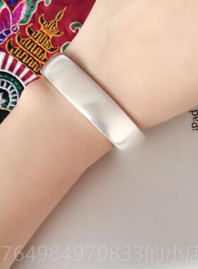 正品预言实心子重工999足手镯女纯银饰品侣银镯情年轻男银款简约