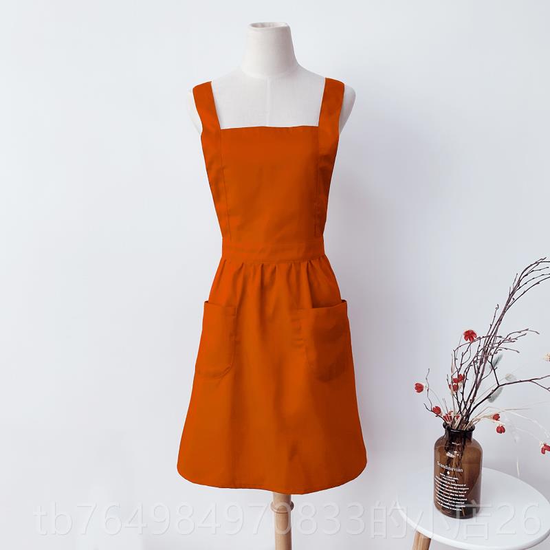 正品工围裙家厨房可爱女时尚黑作服背心式用夏季定LO制GO家务公主