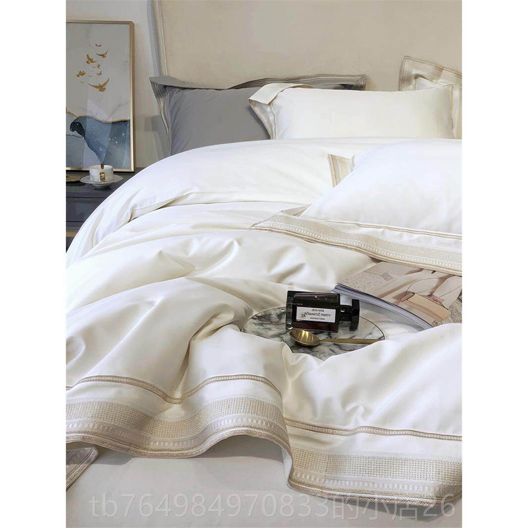 正品再普高档酒店100s0长绒棉缎无障碍华纯床四件套欧式棉被套床