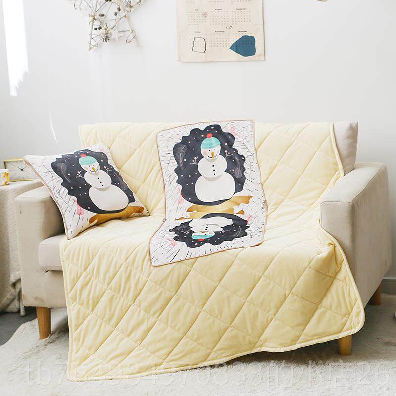 正品冬季加厚枕被子两用珊瑚绒抱毛毯枕办公发室靠垫沙汽车折叠午