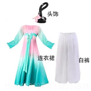 正品玉灵儿舞蹈服古舞演出服飘逸女儿繁花演出服头饰典皮俏舞蹈童