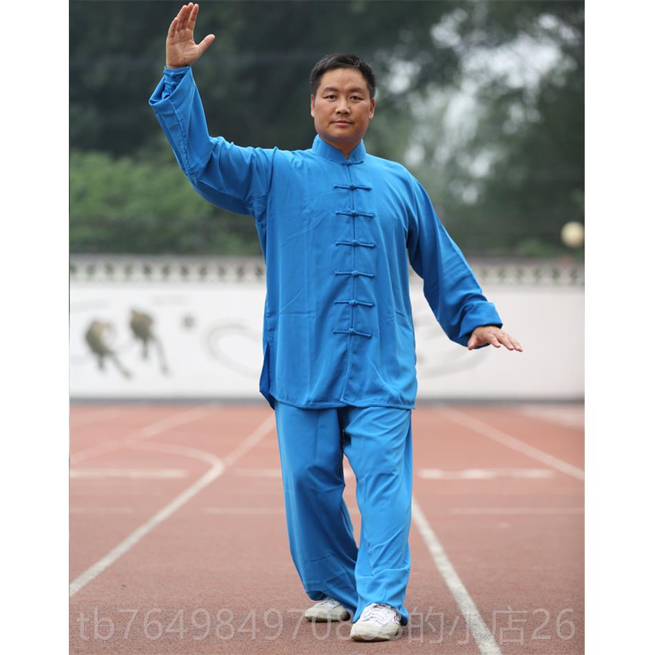 正品档春夏太极服棉丝武术高服练习服长袖太短女袖男极服
