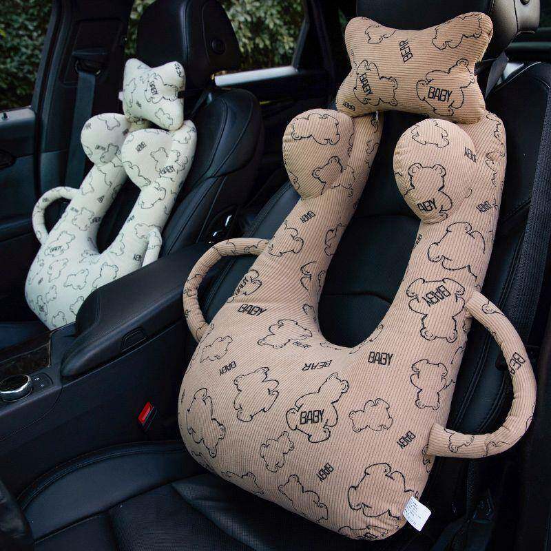 适用25年儿童车载睡觉汽车用安带长途坐车后排枕头固定宝宝抱枕