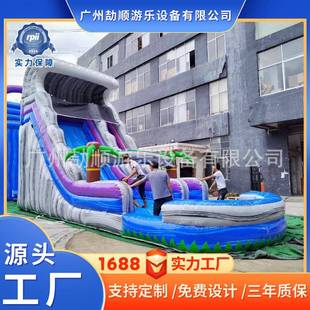 高品质充气滑梯热销充气梯带泳池巨型成人充气水滑梯户外陆地道具