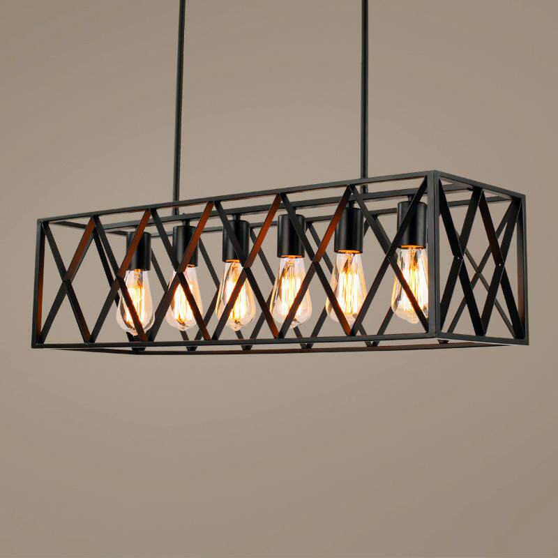 复古餐厅吊灯饭店咖啡厅服装店网咖黑色铁艺工业风艺术吧台吊灯