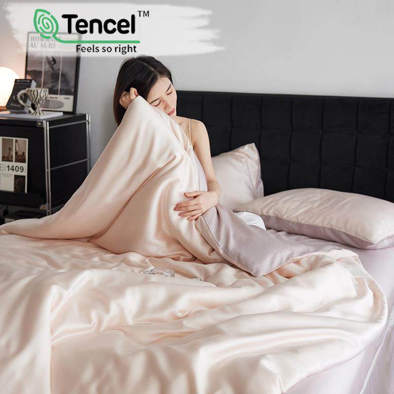 夏季A类母婴级60支兰精天丝床上四件套凉感丝滑床单被套亲肤床品