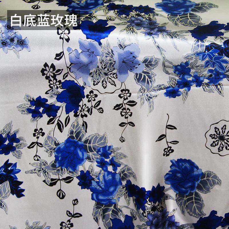 真丝面料素绉缎印花床单床品被套桑蚕丝服装枕套厂家蚕丝绸缎