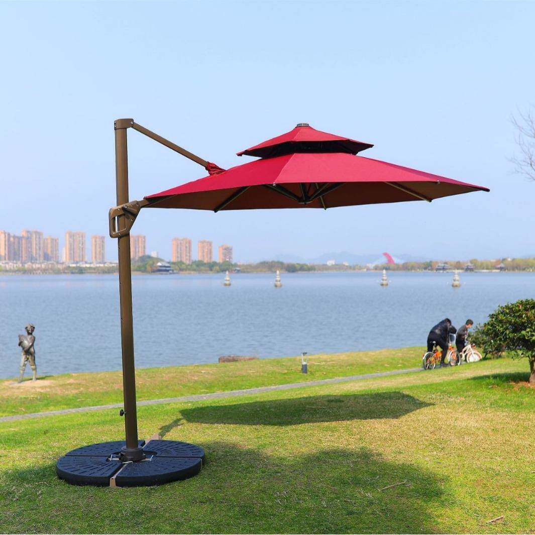 新款一体式压铸手柄威尼斯罗马伞户外花园遮阳伞 铝合金太阳伞