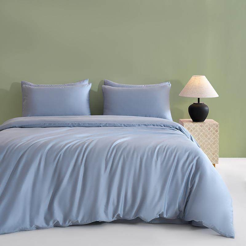 轻奢A类60S长绒棉四件套纯棉全棉纯色床单被套床上用品床笠款4