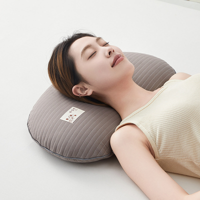 全荞麦枕月牙枕全棉硬枕护颈单人小枕头荞麦皮荞麦壳颈椎睡眠安神