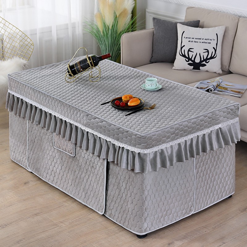 电炉罩烤火罩茶几罩套长方形取暖桌罩加厚加绒简约烤火被新款布罩