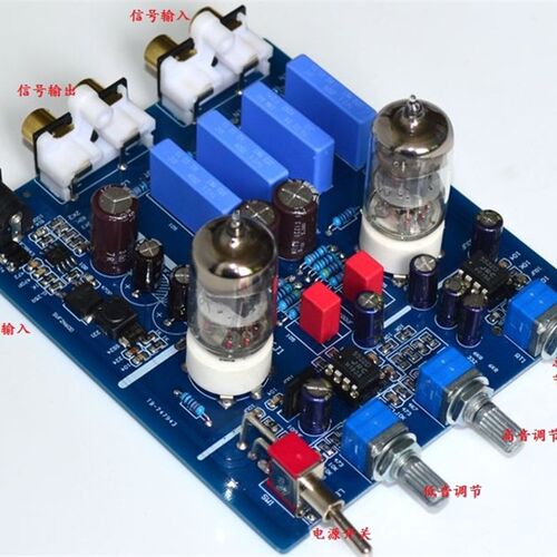 YJ-发烧HIFI胆前级6J1电子管带高低音调节 HIFI音响功放前置放大