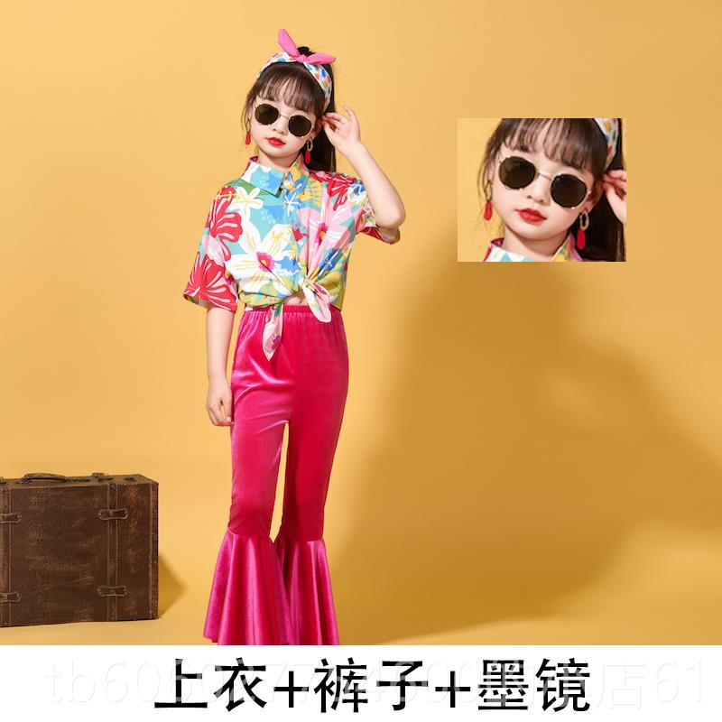 儿童啦运年TH451啦队演出服小学生动会套装港9风衬衫喇叭裤走秀女