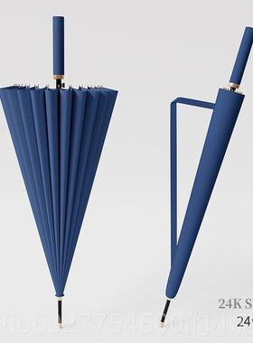 长柄雨定伞男士大号2E3672骨自动暴雨专用伞伞加固结实抗风直4杆