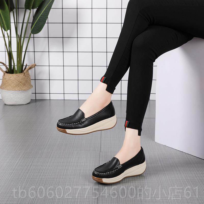 层皮软底女鞋羊真皮软皮软面头牛皮妈妈单鞋全中老894S-56年摇摇