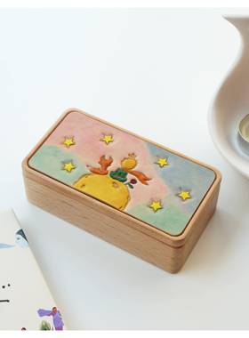 4QQW4次日落小王福子利模手盒工型实木牛皮雕刻礼首饰盒