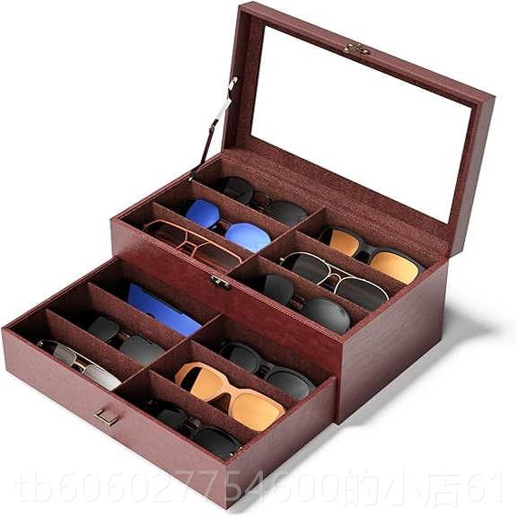 冉饰1阳8位眼镜收纳盒MR3层眼多层抽屉太镜收藏盒子墨镜梦摆放柜