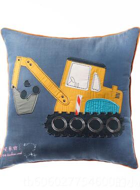 新款棉GAVEE全消防车汽车警挖车工车程土机抱枕纯棉布艺新房儿童