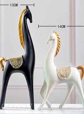 北欧客招财情侣马摆件家居YY情侣马厅入户关装开饰品摆设乔迁新居