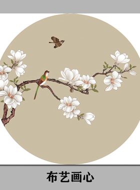 轻奢麋鹿 心经 客厅装饰画餐厅玄关壁画大气圆形石来运转墙贴画