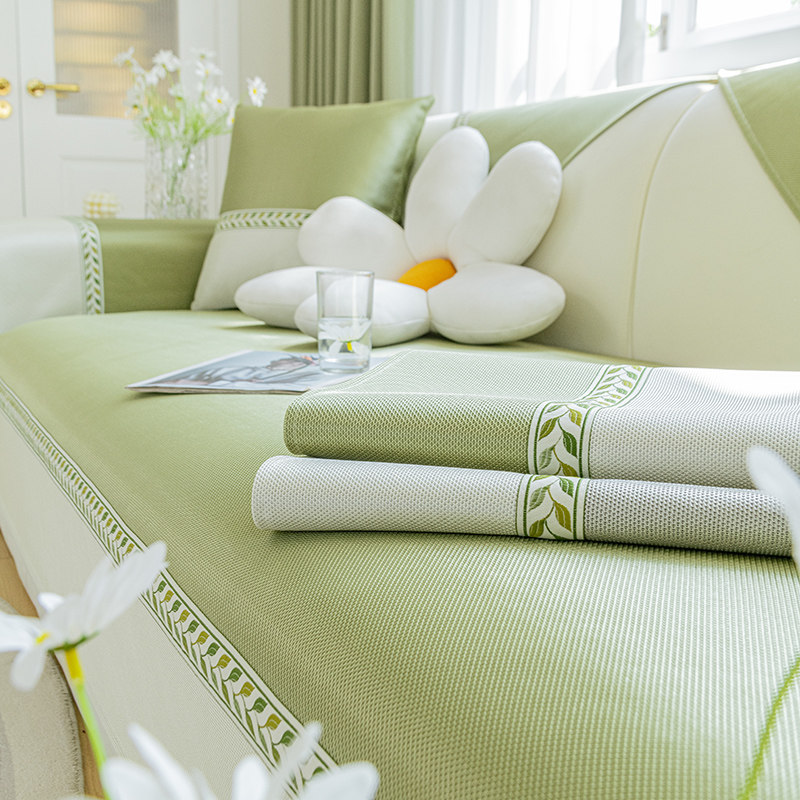 冰丝防滑沙发垫新款2023夏季通用可水洗全包贵妃位凉席坐垫套罩巾