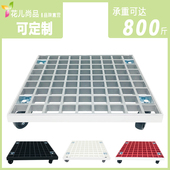正方形仿水泥灰色花盆托盘带滚轮白色黑色移动盆景底座万向轮底盘