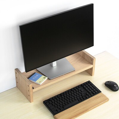 实木显示器增高架可调节高度台式电脑屏幕底座垫高架子办公室桌面