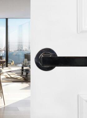 产黑色门把柱手家用直圆钢不锈家用卧室木门室TXQ内门锁门把手澳