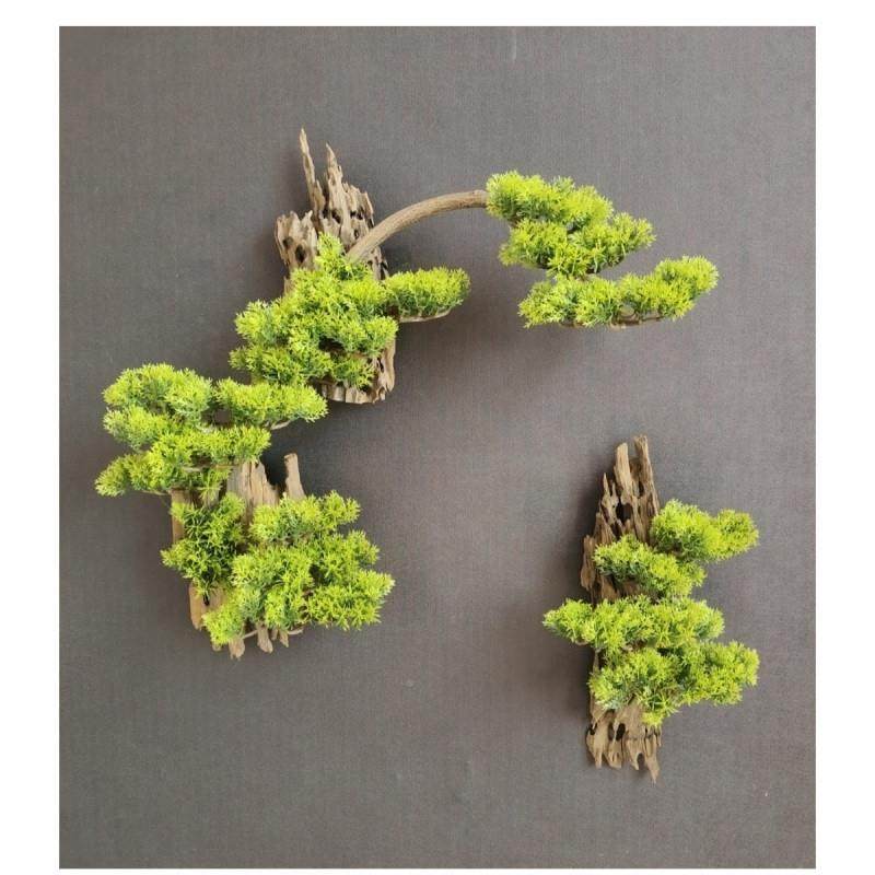 E4C仿真迎松手小树工壁VGF挂客墙壁装饰品挂件书房客酒厅店壁饰工