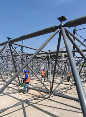 螺栓网架设计安KJQ装停张车棚钢结构网架螺栓球支座、10年老店力