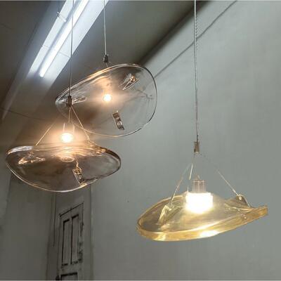 轻奢简约餐厅MIE卧室碟荷叶玻璃吊装灯酒店堂服门店装大饰可定多