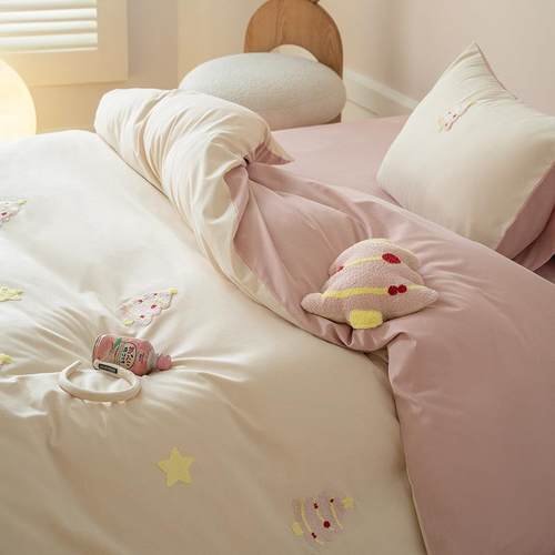 暖10毛0S高支长绒棉巾绣花全棉四件套纯棉磨HWS床毛品加厚保秋冬