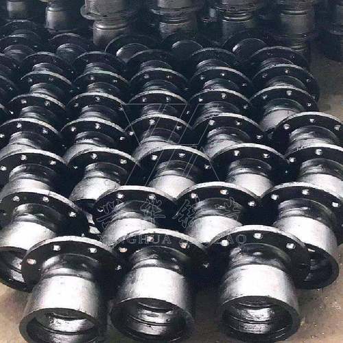 球铁墨铸承盘短管甲管输水压力管法兰转YKY换件1.0mpa现货