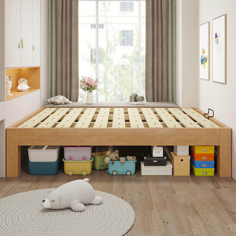 全实木无床头架床榻榻米BZC排骨架床现代简约民宿酒店静音子齐边