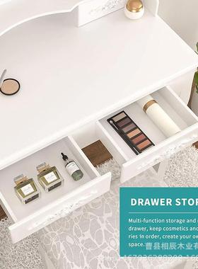 现代简迷约PFL梳妆台欧台式室公主化妆桌卧子白色小户型你梳妆台