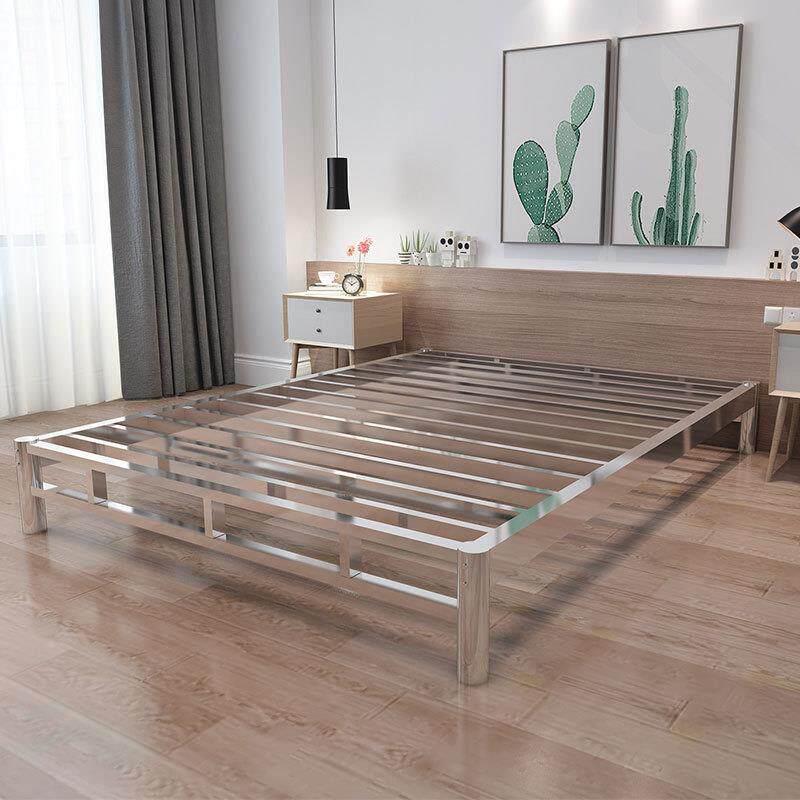 不锈床平头厚床铁架床简约家用铁艺床学生酒店加NOZ简约床钢架榻