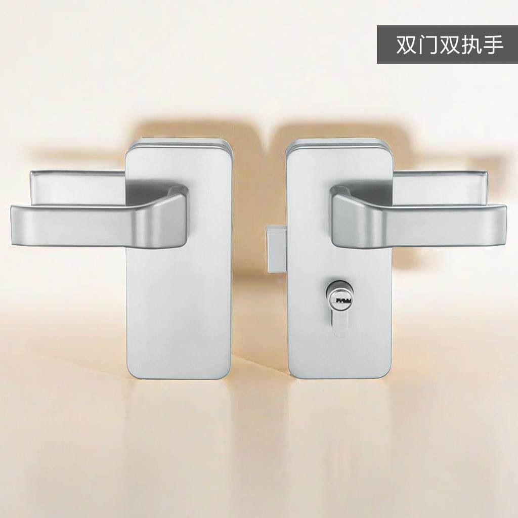 框玻璃LEP门锁执玻璃门手锁推拉门无锁办公断室隔单双门玻璃锁