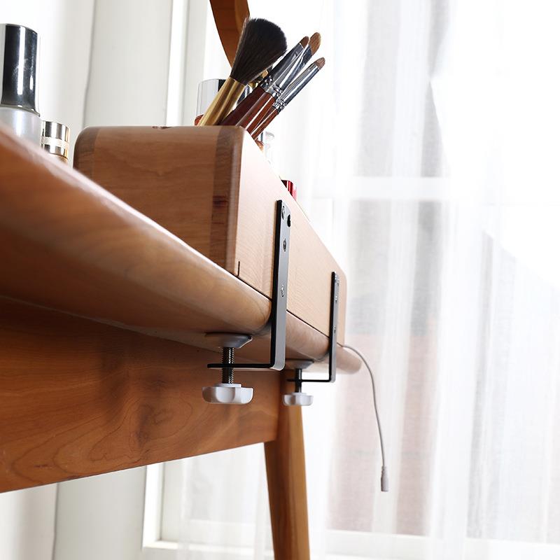 TPG梳妆台镜子可翻带台式桌面转化妆镜圆灯镜子智能led灯多功能