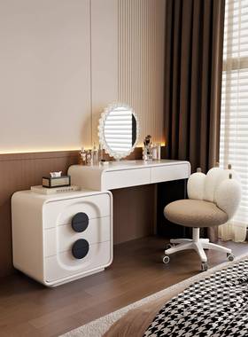 中古奶桌油风实烤漆梳FLH妆台新款斗柜一体室卧现代简木约化妆收