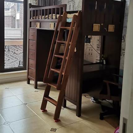 扶木梯子上铺寝室梯梯子儿童高低床家用下YCH直手梯实木阁楼爬梯