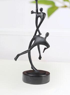 现代摆简约属黑色人物摆件办公室玄1126关女孩金型工艺品造雕塑件