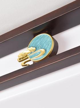 中式护眼灯客厅灯吸顶灯方形胡UPZ桃木黑色简约实木卧室灯具854新