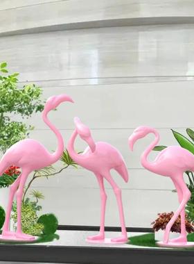 创意抽象火烈鸟摆件型艺水池景观店铺展厅雕塑术品装酒店HLN-88橱