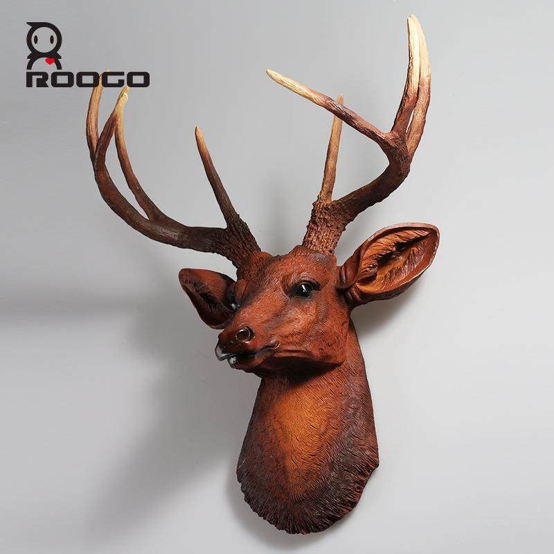式复厅古欧鹿头挂创意装饰墙面装饰品挂饰PGX客家壁居动物壁挂