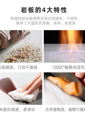 旋转岩餐桌圆形面家用小RRA户板现型轻奢台桌面转盘代意式极简风