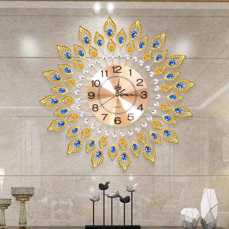 家居简约复古客铁OIC艺形挂钟圆厅饰时钟装金属钟表静音厂家