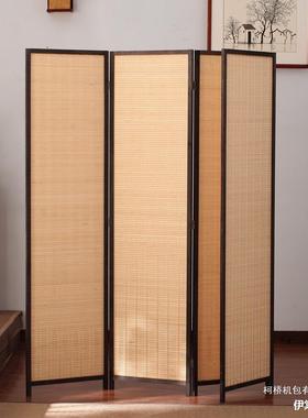 L式竹编屏风隔断墙中折叠可CXF移动客卧室公室简易办遮挡帘挡厅板